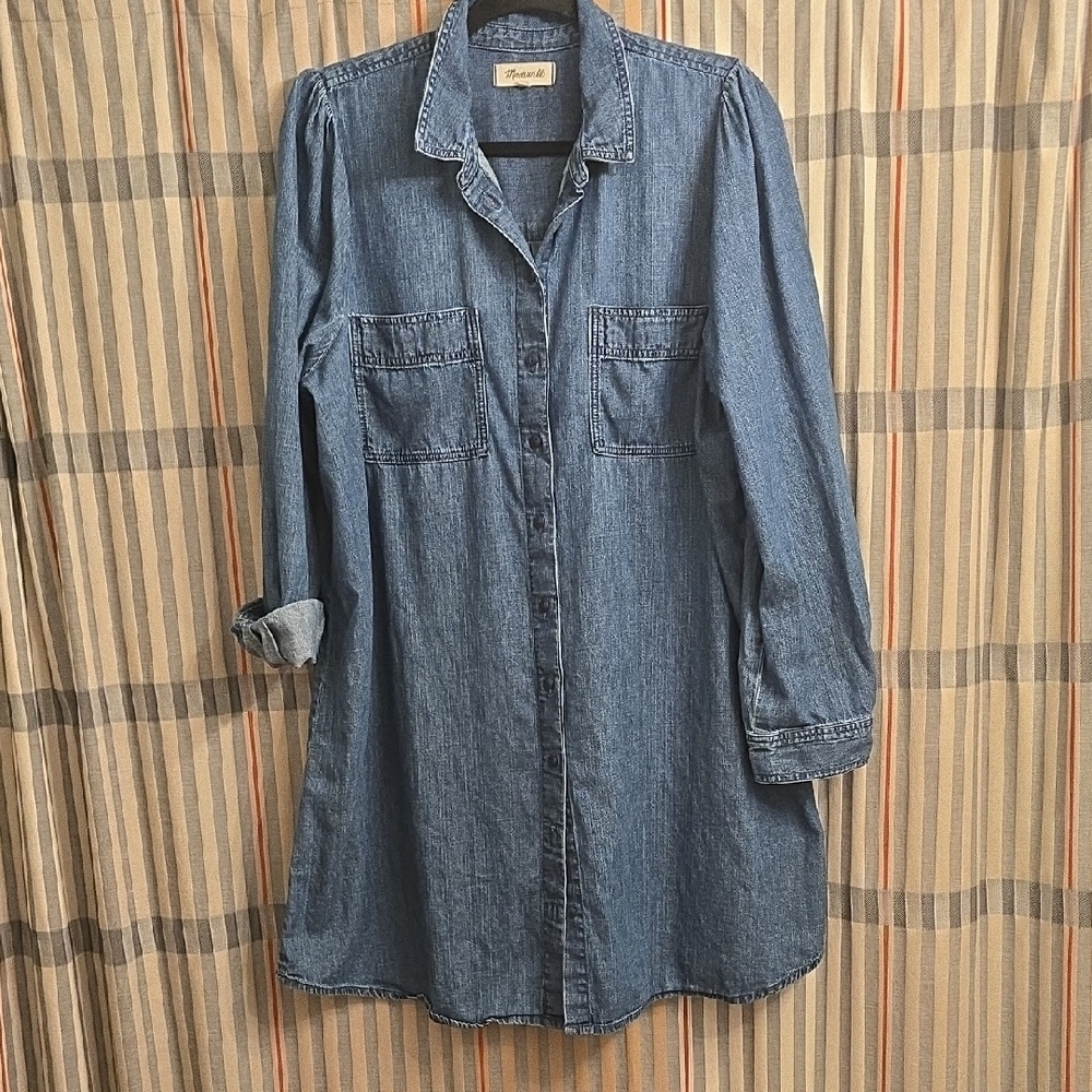 Madewell Blue Denim Shirt Dress